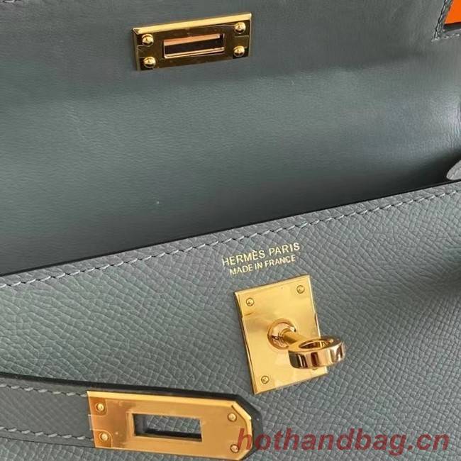 Hermes Kelly 19cm Shoulder Bags Epsom Leather KL19 Gold hardware Almond green