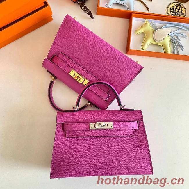 Hermes Kelly 19cm Shoulder Bags Epsom Leather KL19 Gold hardware Lavender