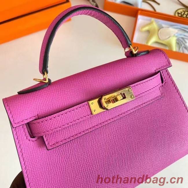 Hermes Kelly 19cm Shoulder Bags Epsom Leather KL19 Gold hardware Lavender