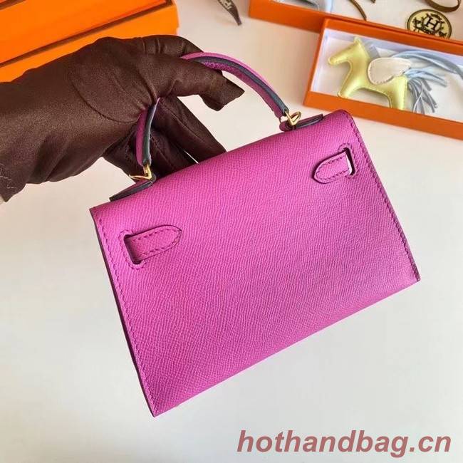 Hermes Kelly 19cm Shoulder Bags Epsom Leather KL19 Gold hardware Lavender