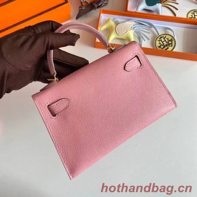 Hermes Kelly 19cm Shoulder Bags Epsom Leather KL19 Gold hardware pink