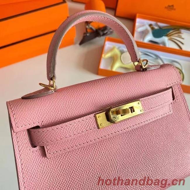 Hermes Kelly 19cm Shoulder Bags Epsom Leather KL19 Gold hardware pink