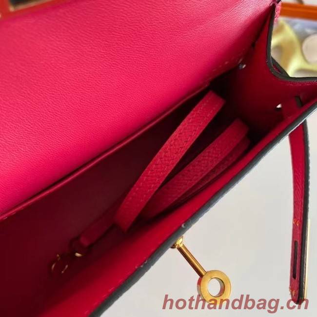 Hermes Kelly 19cm Shoulder Bags Epsom Leather KL19 Gold hardware rose