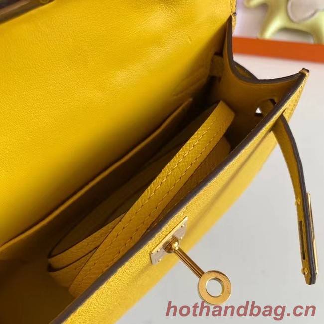 Hermes Kelly 19cm Shoulder Bags Epsom Leather KL19 Gold hardware yellow