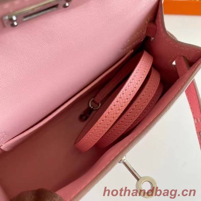 Hermes Kelly 19cm Shoulder Bags Epsom Leather KL19 Silver hardware pink