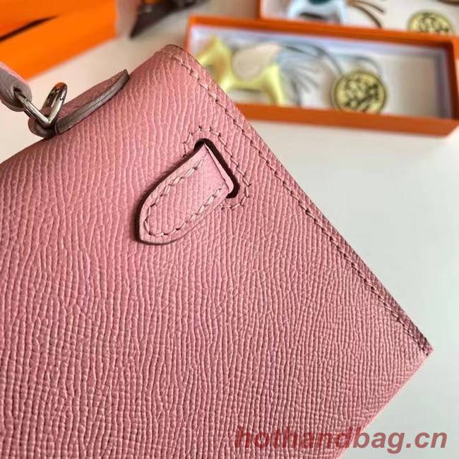 Hermes Kelly 19cm Shoulder Bags Epsom Leather KL19 Silver hardware pink