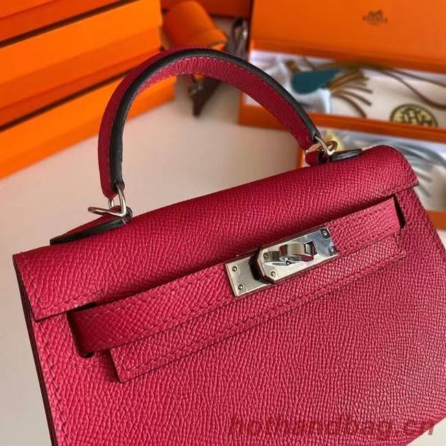 Hermes Kelly 19cm Shoulder Bags Epsom Leather KL19 Silver hardware rose