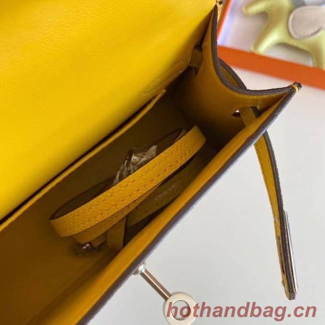 Hermes Kelly 19cm Shoulder Bags Epsom Leather KL19 Silver hardware yellow