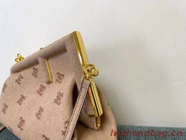 FENDI FIRST SMALL flannel bag with embroidery 8BP129A Beige