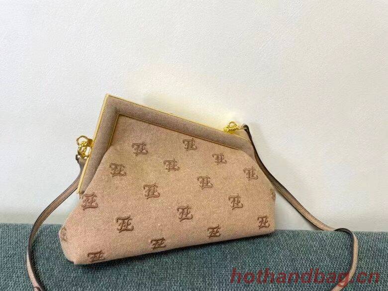 FENDI FIRST SMALL flannel bag with embroidery 8BP129A Beige