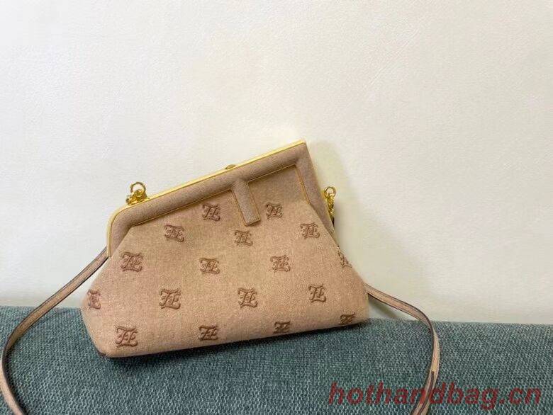 FENDI FIRST SMALL flannel bag with embroidery 8BP129A Beige