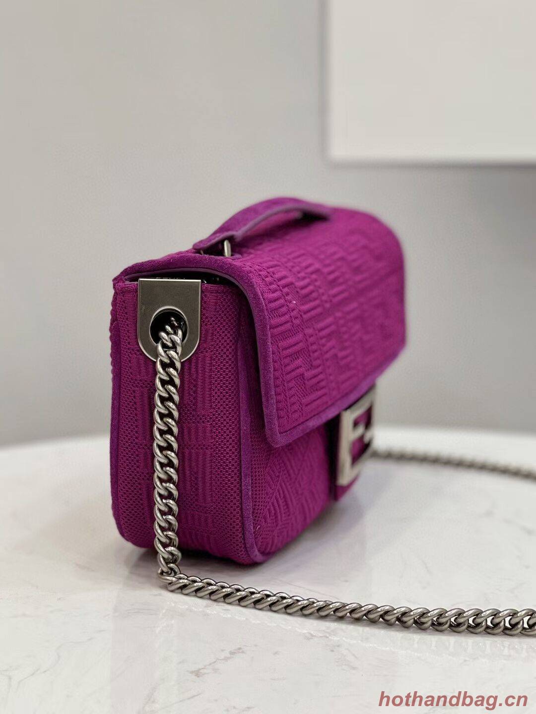 FENDI MIDI BAGUETTE CHAIN FF fabric bag 8BR793 Purple