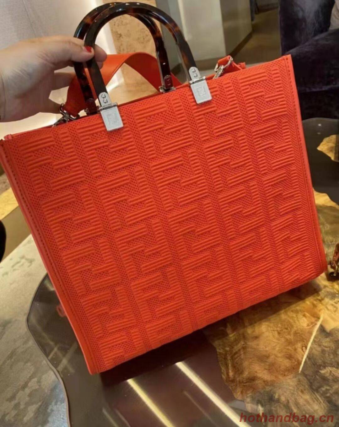 FENDI SUNSHINE MEDIUM FF fabric shopper 8BH386A red 