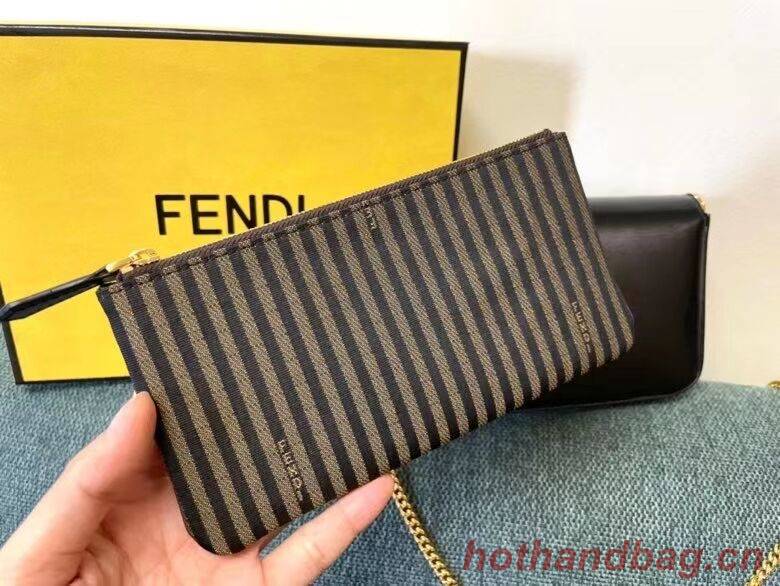 FENDI WALLET ON CHAIN WITH POUCHES leather mini-bag 8BS032 black