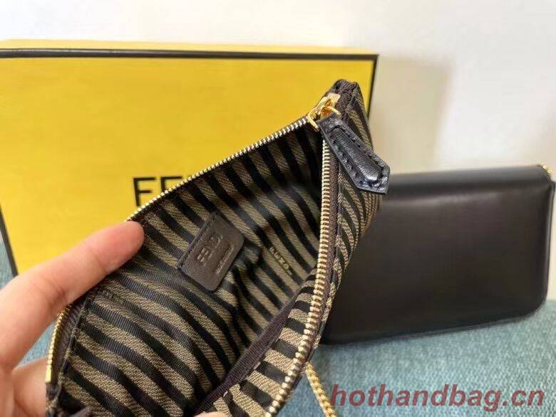 FENDI WALLET ON CHAIN WITH POUCHES leather mini-bag 8BS032 black