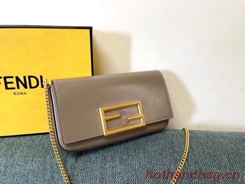 FENDI WALLET ON CHAIN WITH POUCHES leather mini-bag 8BS032 gray