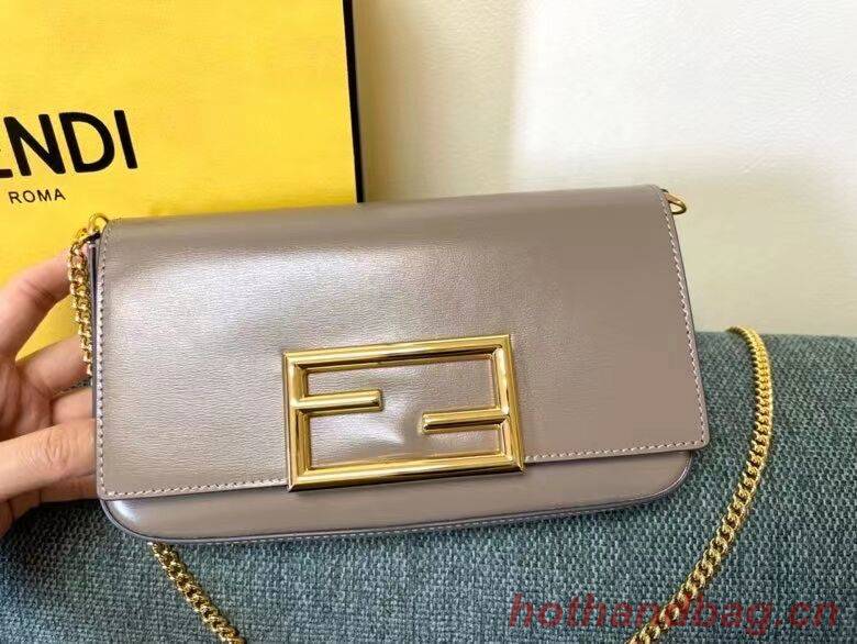 FENDI WALLET ON CHAIN WITH POUCHES leather mini-bag 8BS032 gray