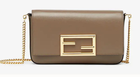 FENDI WALLET ON CHAIN WITH POUCHES leather mini-bag 8BS032 gray