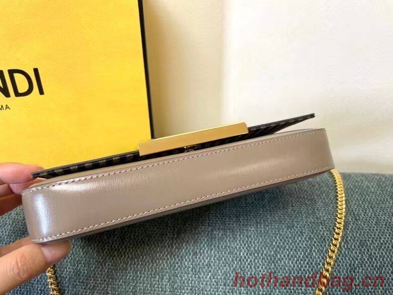 FENDI WALLET ON CHAIN WITH POUCHES leather mini-bag 8BS032 gray