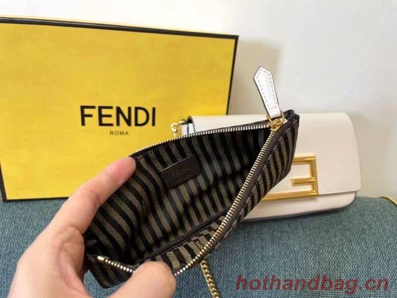 FENDI WALLET ON CHAIN WITH POUCHES leather mini-bag 8BS032 white