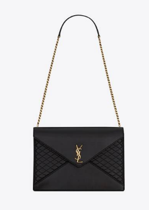 YSL GABY CHAIN BAG IN VINTAGE LAMBSKIN 668864 black