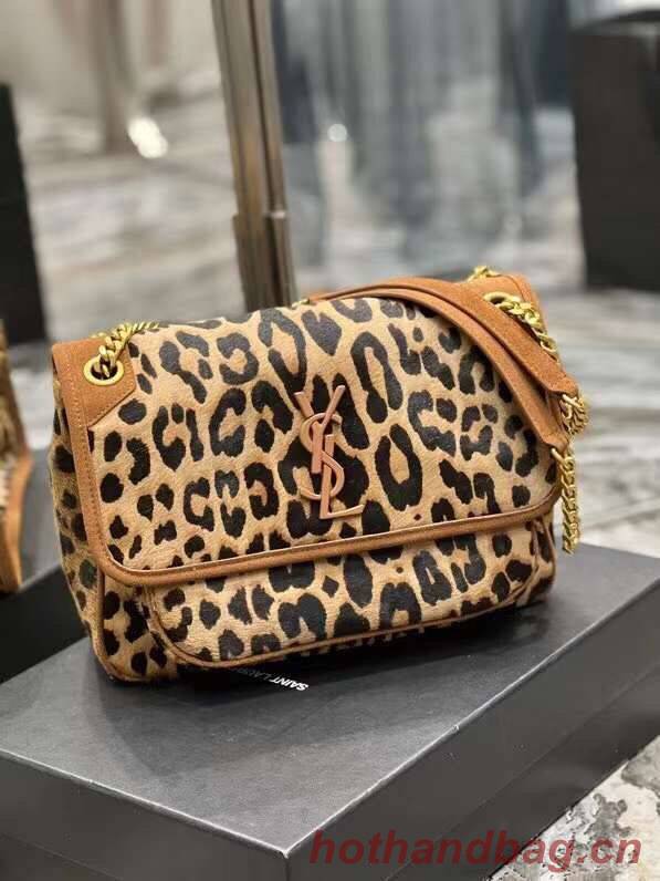 YSL NIKI MEDIUM IN Leopard hair Y533158 BROWN