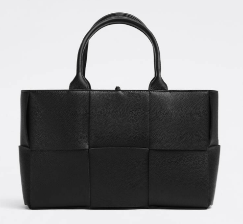 Bottega Veneta ARCO TOTE Small intrecciato grained leather tote bag 652867 black