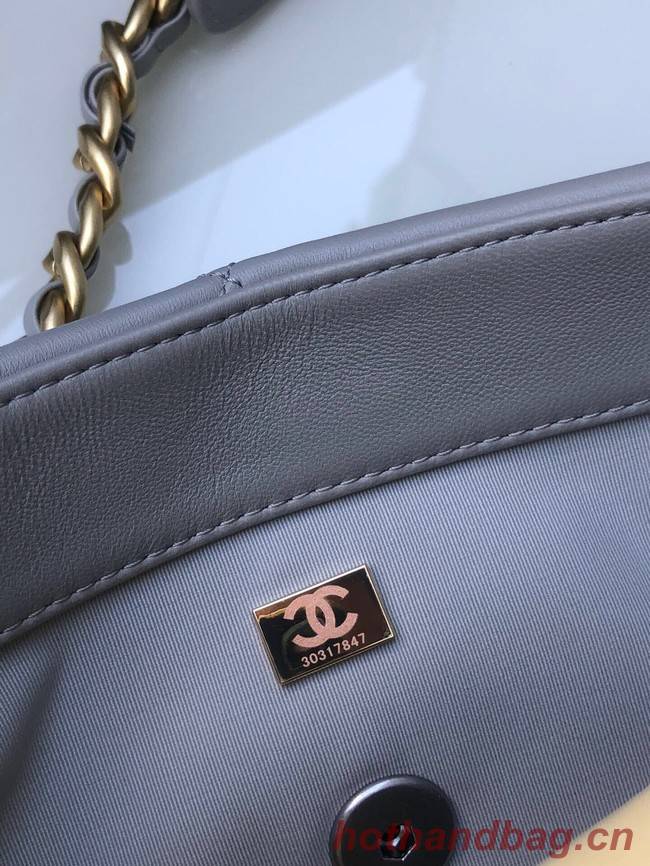 CHANEL Lambskin 19 Flap Bag AS1160N gray