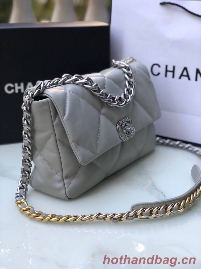 CHANEL Lambskin 19 Flap Bag AS1160N gray