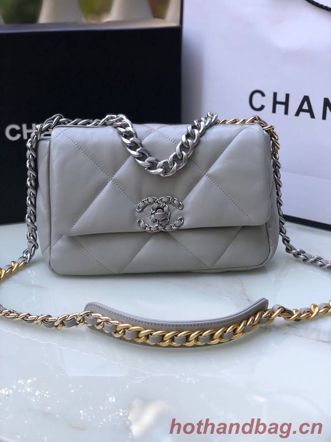 CHANEL Lambskin 19 Flap Bag AS1160S gray