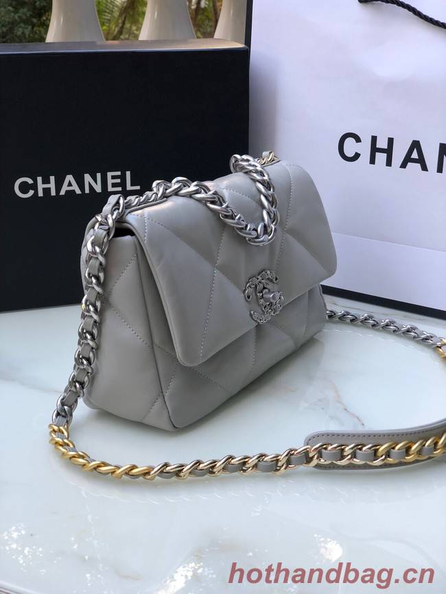 CHANEL Lambskin 19 Flap Bag AS1160S gray