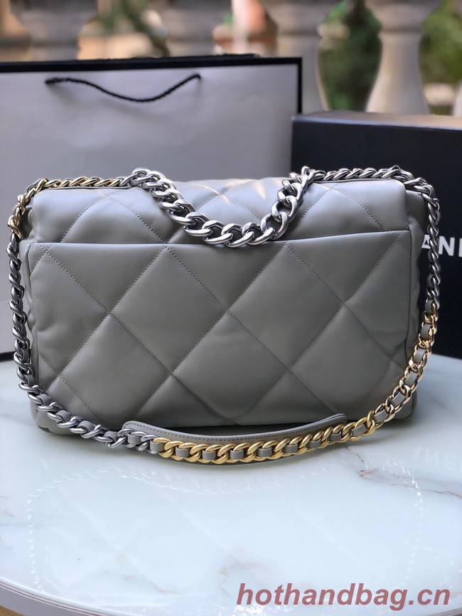 CHANEL Lambskin 19 Flap Bag AS1162 gray