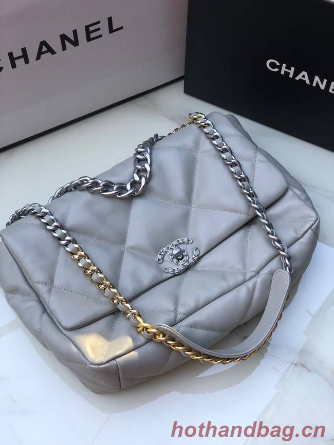 CHANEL Lambskin 19 Flap Bag AS1162 gray