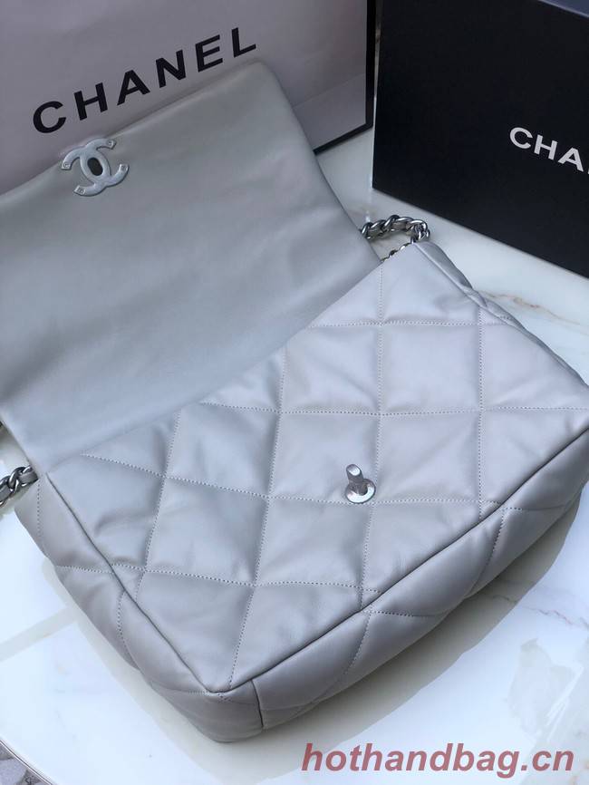 CHANEL Lambskin 19 Flap Bag AS1162 gray