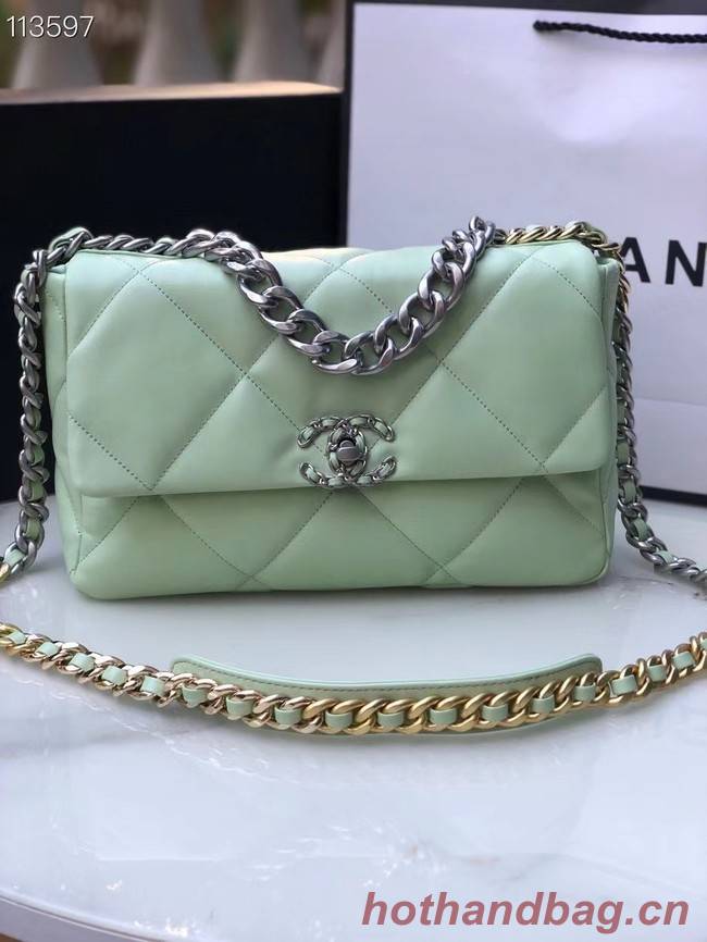 CHANEL Lambskin 19 Flap Bag AS1160 AS1161 light blue