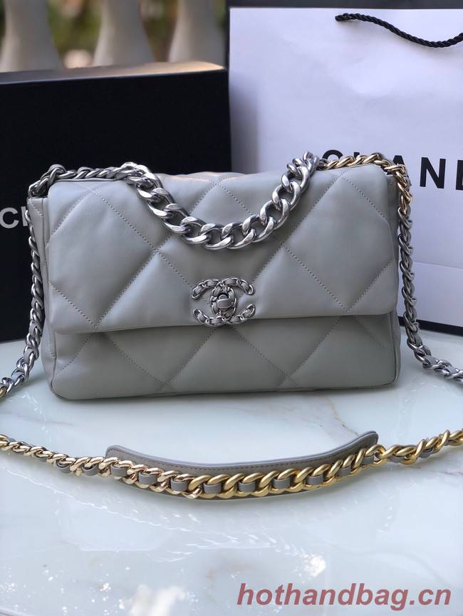 CHANEL Lambskin 19 Flap Bag AS1160N gray