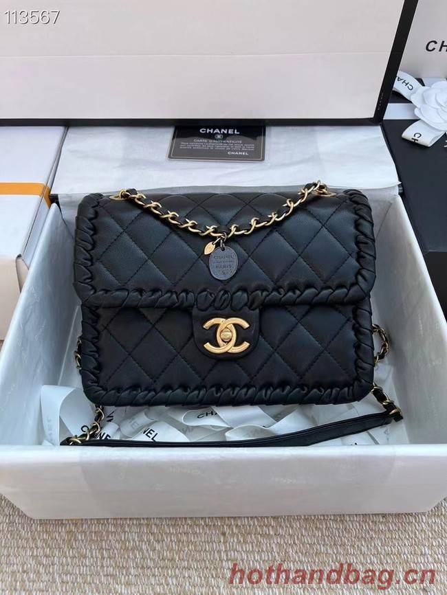 Chanel Classic Flap Shoulder Bag Original Sheepskin leather AS6075 black