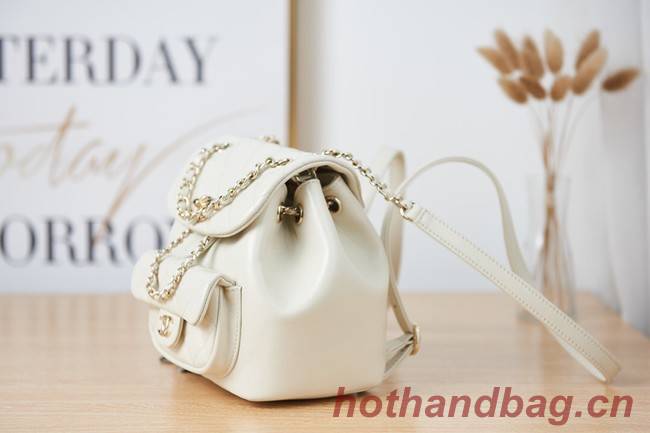 Chanel Backpack Sheepskin Original Leather AS2908 white 