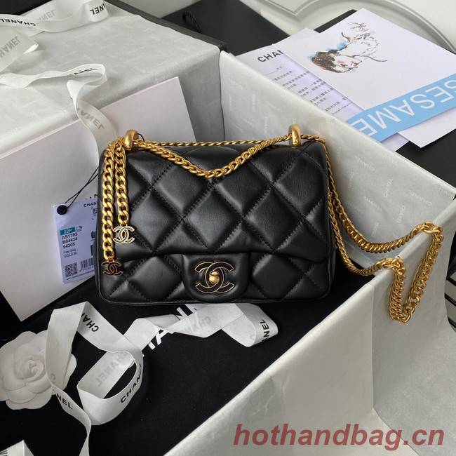 Chanel SMALL Lambskin FLAP BAG AS1792 black