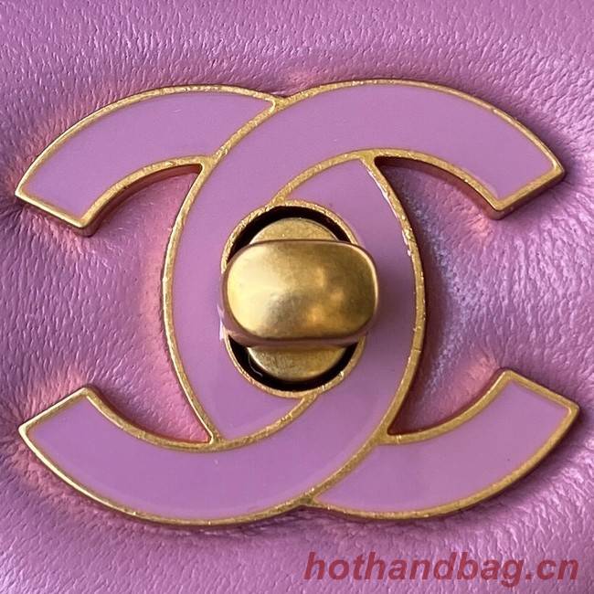 Chanel SMALL Lambskin FLAP BAG AS1792 purple