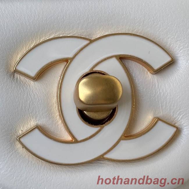 Chanel SMALL Lambskin FLAP BAG AS1792 white