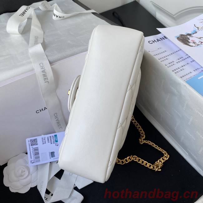 Chanel SMALL Lambskin FLAP BAG AS1792 white