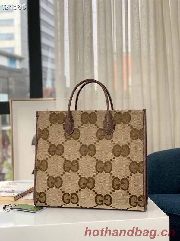 Gucci Tote bag with jumbo GG 678839 brown