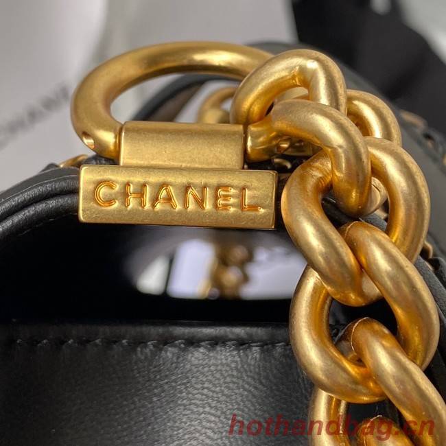 SMALL BOY CHANEL HANDBAG Gold-Tone Metal A67085 BLACK