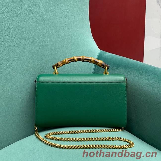 Gucci Small top handle bag with Bamboo 675794 green