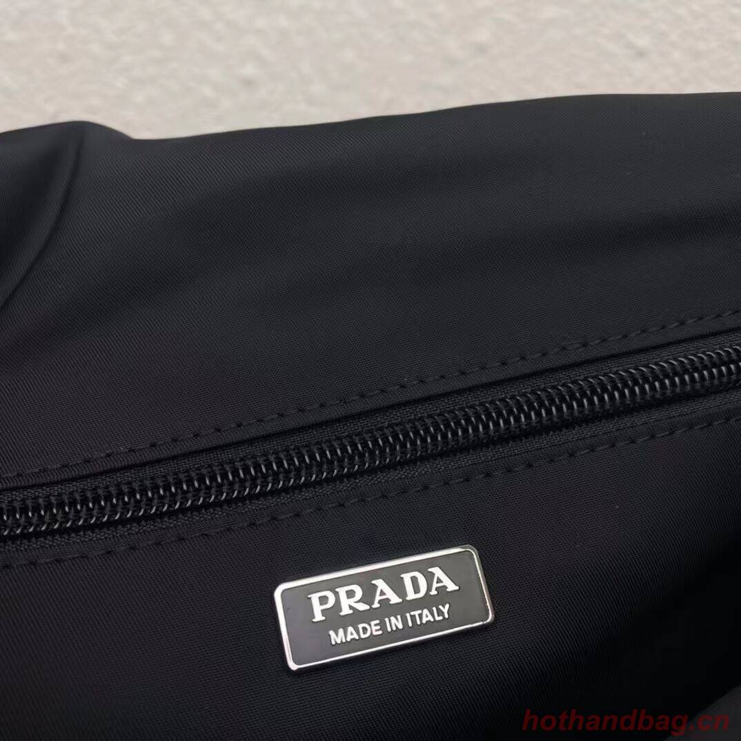 Prada Re-Nylon and nappa leather  shoulder bag 1BM313 black