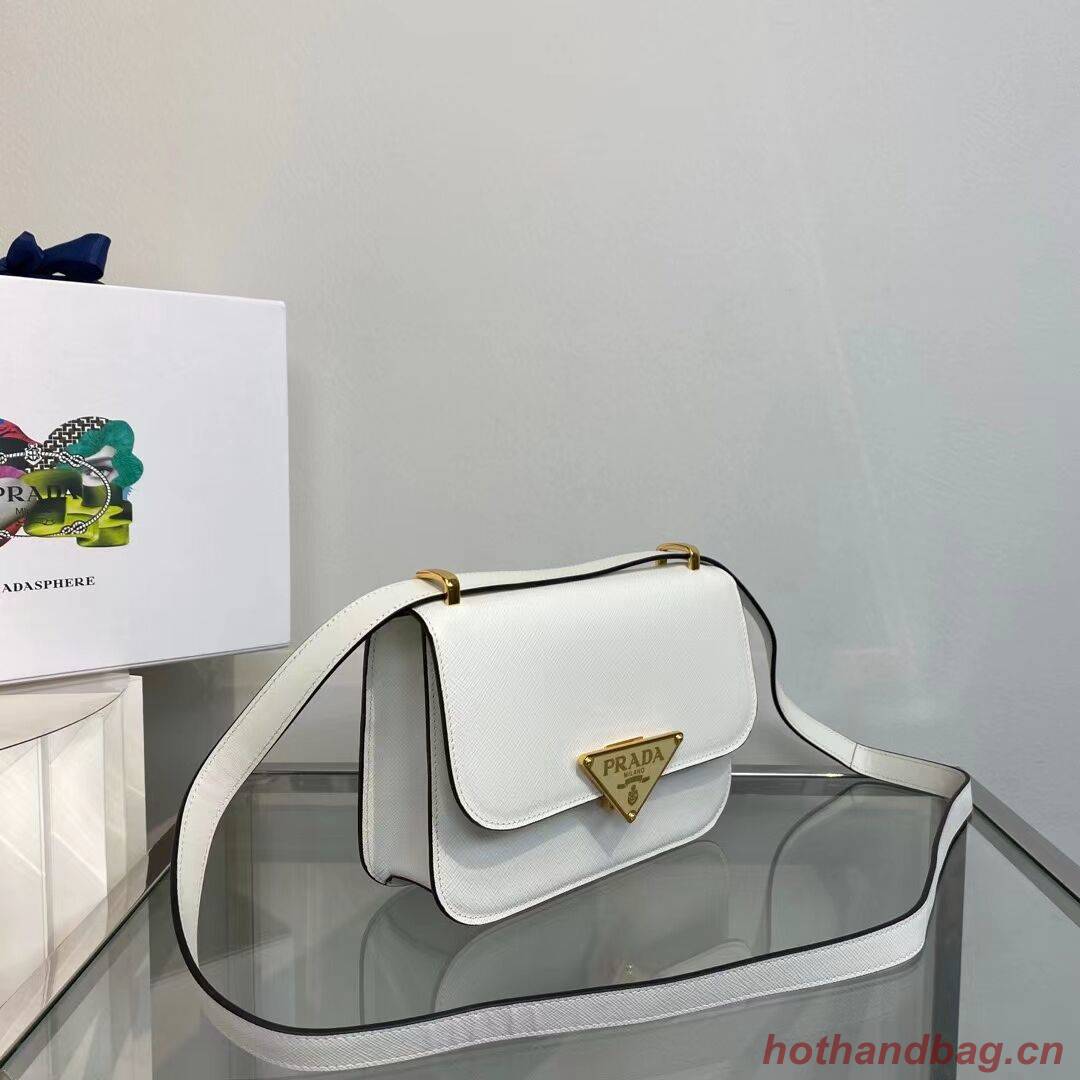 Prada Saffiano leather Identity shoulder bag 1BN320 white