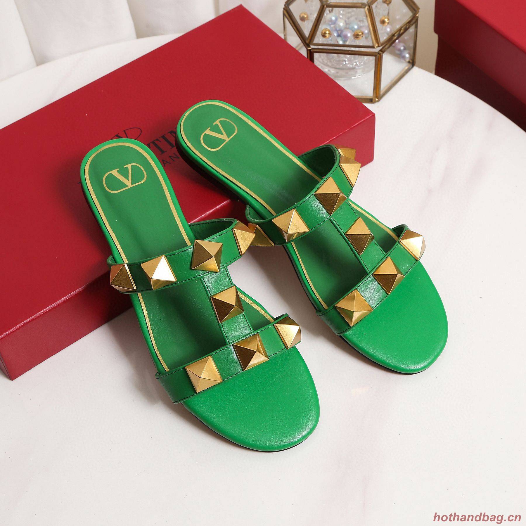 Valentino Slippers Shoes V62318 Green