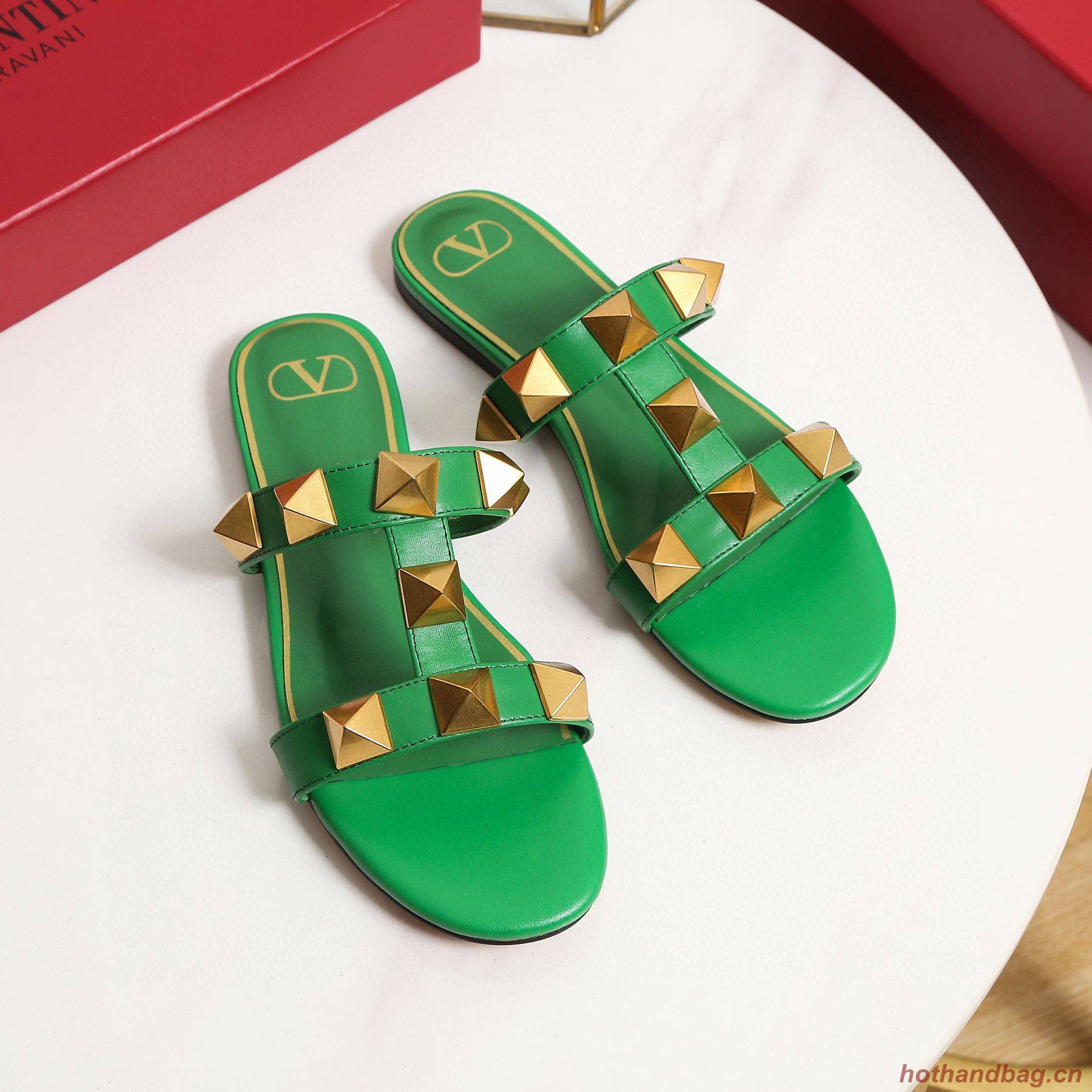 Valentino Slippers Shoes V62318 Green