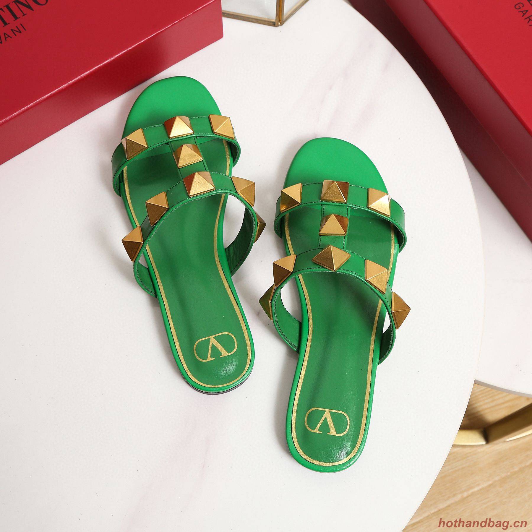 Valentino Slippers Shoes V62318 Green